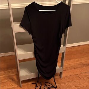 Elegant Black Ruched Dress